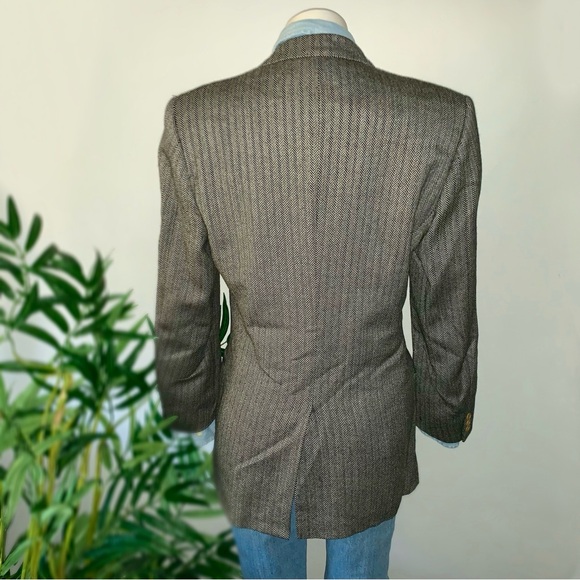 RESERVED :: YSL Saint Laurent Rive Gauche Herringbone Wool Blazer - FLAWS - Picture 5 of 16